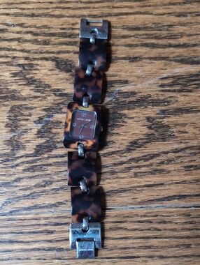 Michael Kors Tortoiseshell Link Watch in Brown and Black